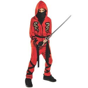 Fire Dragon Ninja Costume Child Size Medium 8-10 Amscan